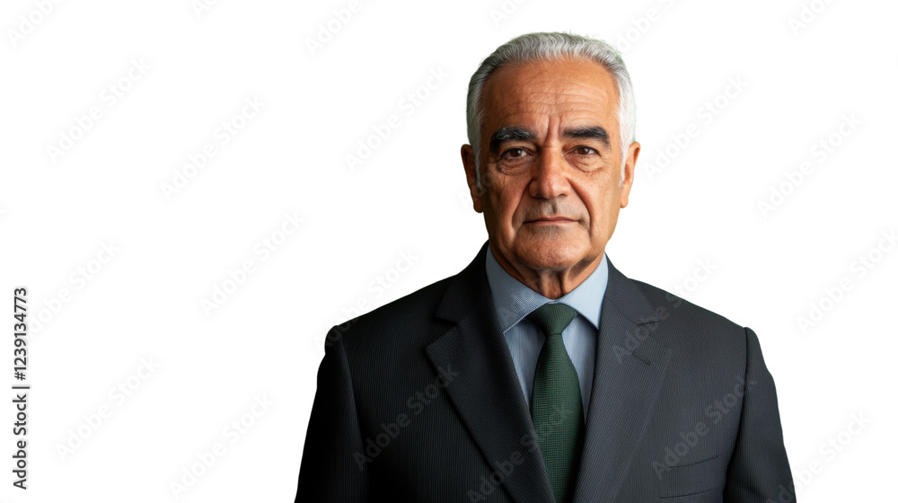 Senior businessman posing with transparent background