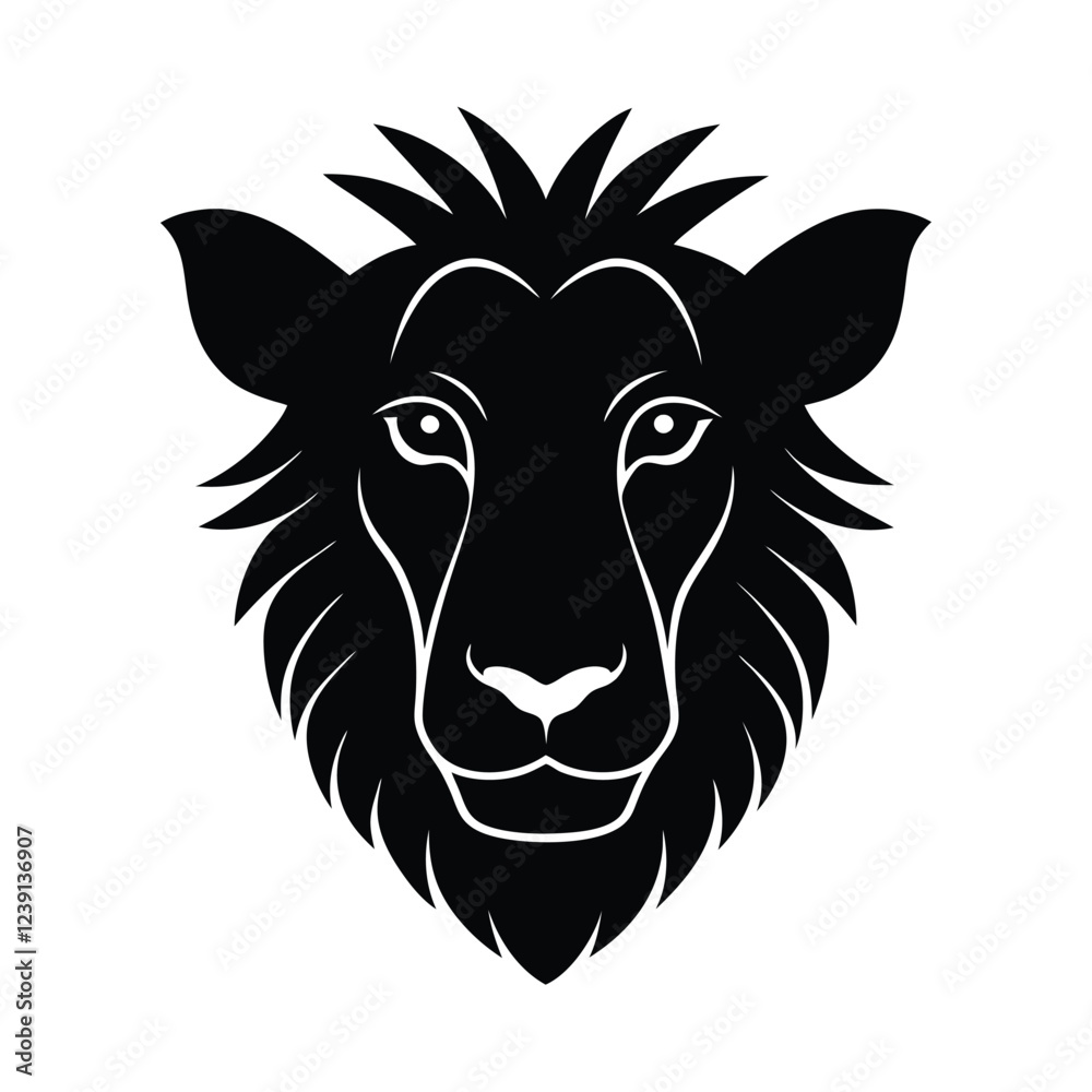 Fototapeta premium Savannah Wildlife Head Silhouettes An Iconic African Animal Collection Vector