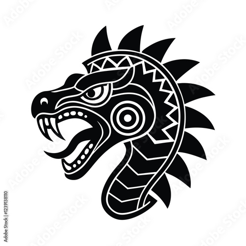 Wallpaper Mural Aztec Inspired Serpent Head Tattoo A Tribal Snake Design For Body Art Vector Torontodigital.ca