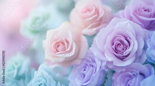 Pastel Roses Soft Hues Floral Bouquet