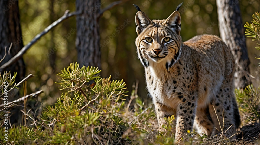 Obraz premium lynx in the forest ai