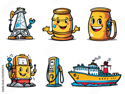 illustration of a cartoon oil barrel vector design