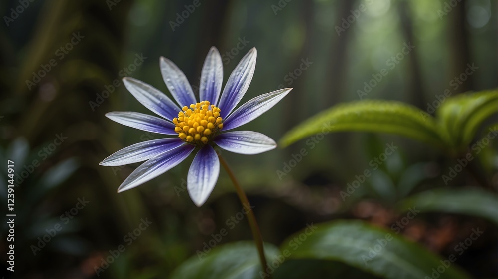 Obraz premium closeup of a wildflower on a rainforest background