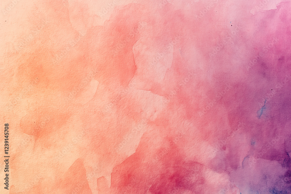 Fototapeta premium Watercolor painting creating abstract pink and orange gradient background