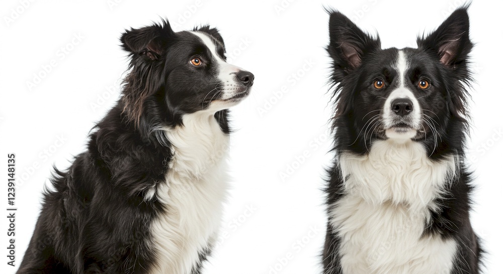 Obraz premium Adorable Border Collie Dogs Studio Shot Pets Animals Canine
