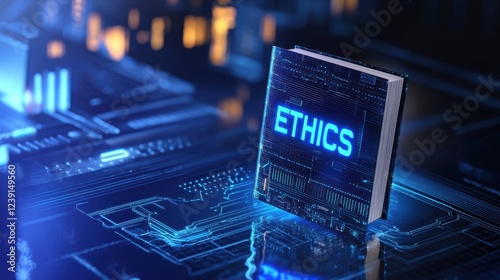A computer chip displays the word 