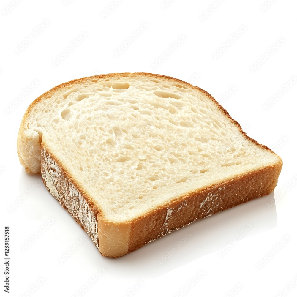 single slice of white bread isolated on white background single slice of white bread isolated on white background