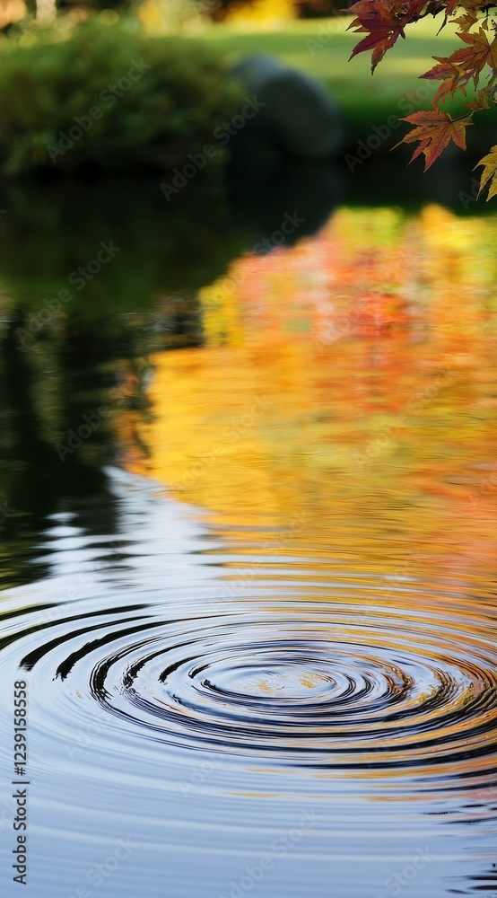 Gentle Ripples on Still Water Surrounded by Colorful Foliage Gentle Ripples on Still Water Surrounded by Colorful Foliage