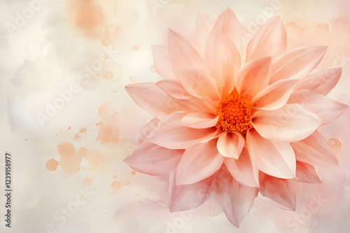 A watercolor illustration of a soft pink flower, symbolizing love and beauty, with delicate strokes and a light, airy style.