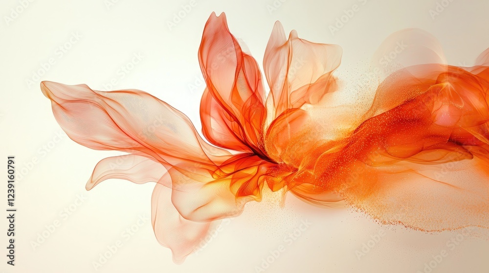 Obraz premium Abstract Orange Flowing Fabric Art, A Symphony of Color and Movement