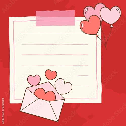 valentine card with hearts cartoon 