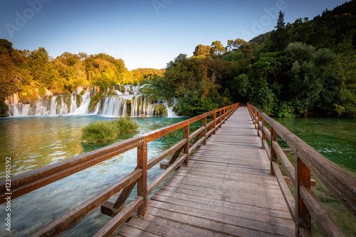 Fototapeta Naklejka Na Ścianę i Meble -  waterfalls in krka national park in croatia