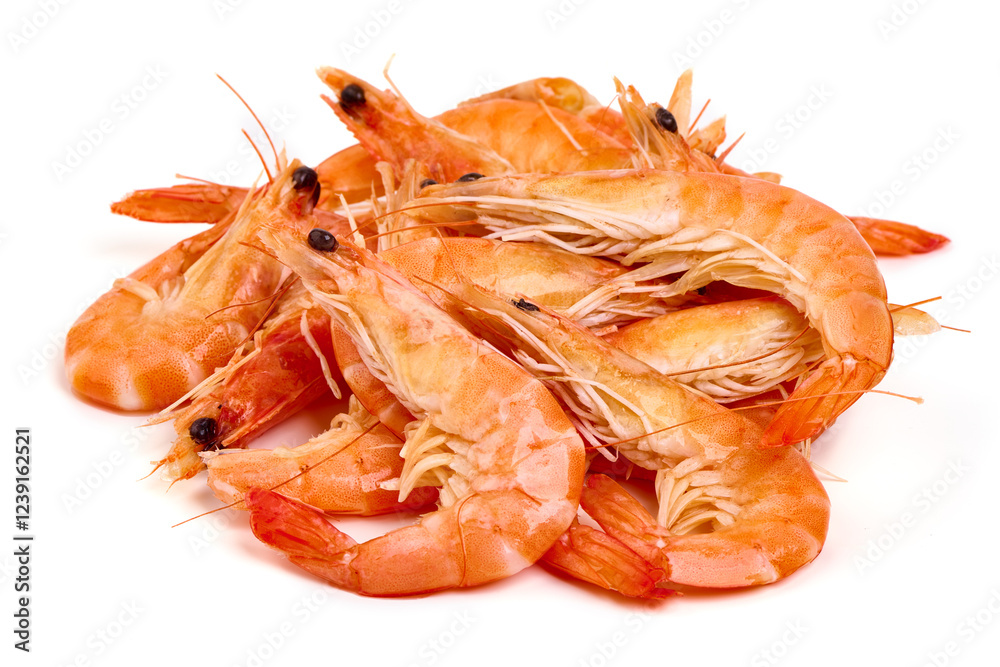 Shrimps, king prawns, isolated on white background Shrimps, king prawns, isolated on white background