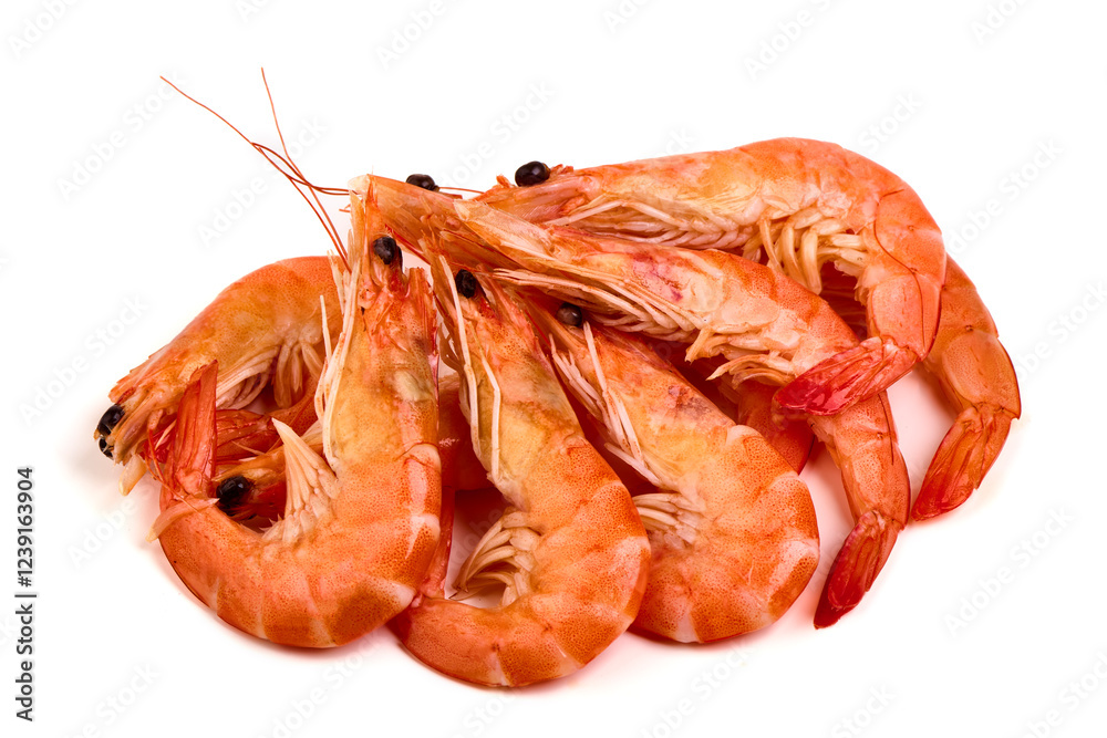 Shrimps, king prawns, isolated on white background Shrimps, king prawns, isolated on white background
