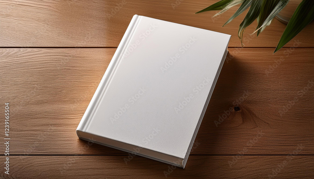mockup of closed book with customizable cover on table mockup of closed book with customizable cover on table