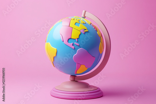 Modern 3D Globus Icon, education banner