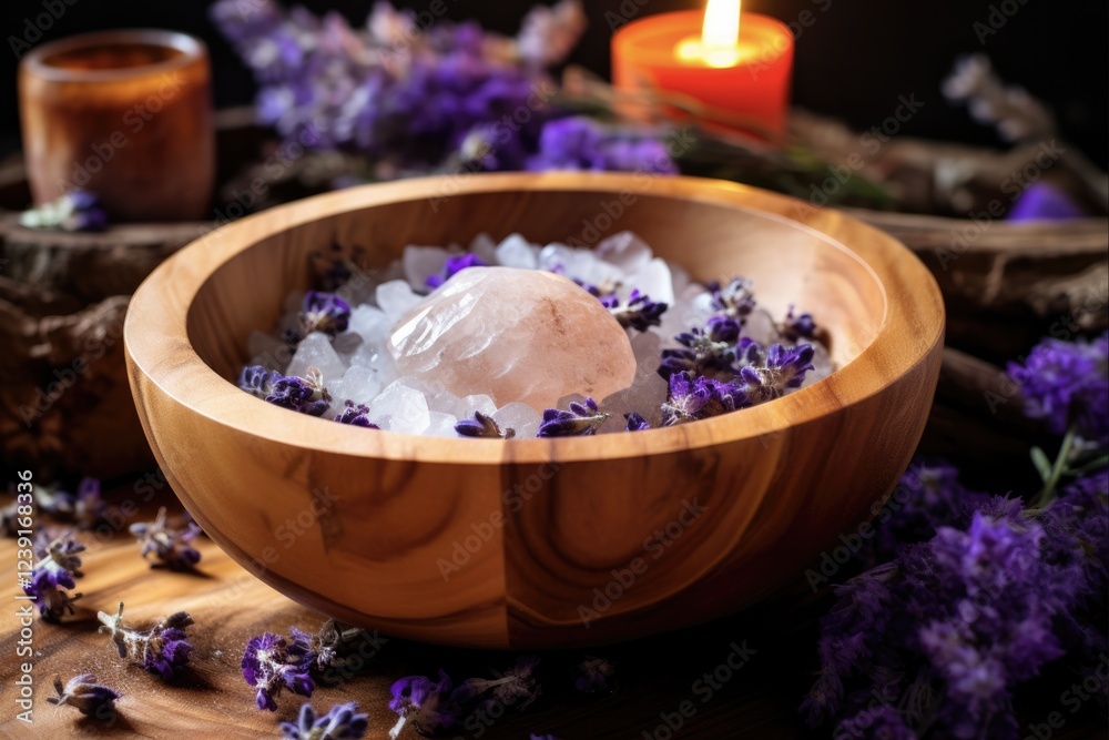 Moonstone and Amethyst Crystal Teak Bowl with Dried Poppy Flower. Healing Properties of Feldspar for Chakra Cleansing and Clearing Moonstone and Amethyst Crystal Teak Bowl with Dried Poppy Flower. Healing Properties of Feldspar for Chakra Cleansing and Clearing