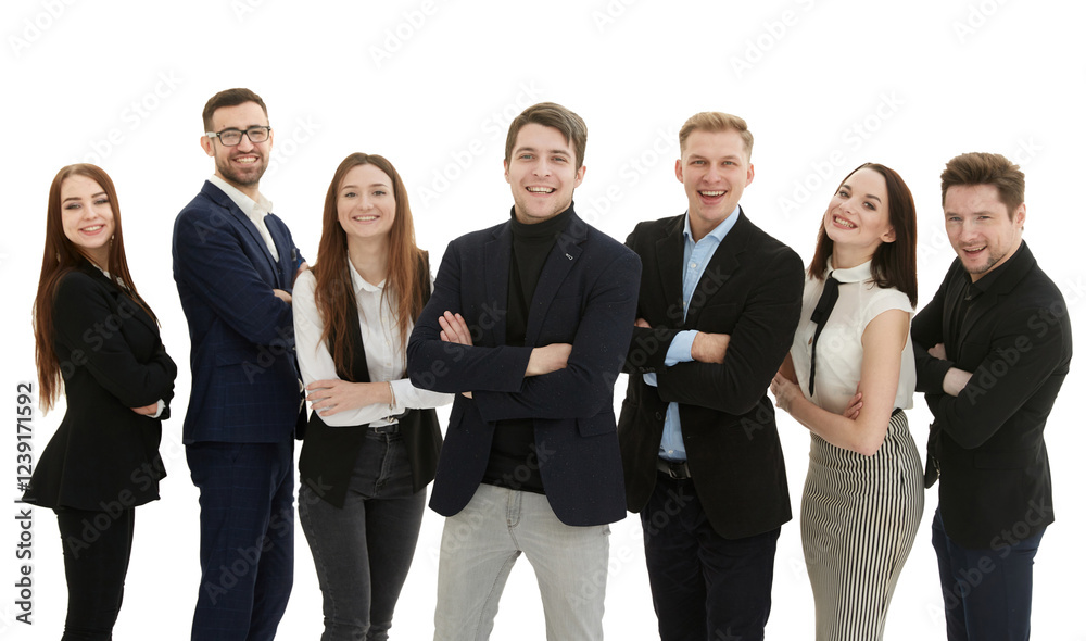 Fototapeta premium in full growth. group of diverse young people standing together.