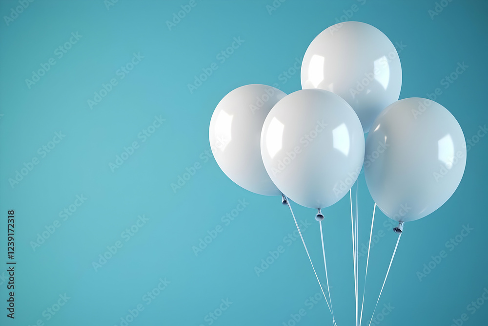 A serene and clean blue background with floating birthday balloons, capturing a peaceful yet celebratory vibe. A serene and clean blue background with floating birthday balloons, capturing a peaceful yet celebratory vibe.