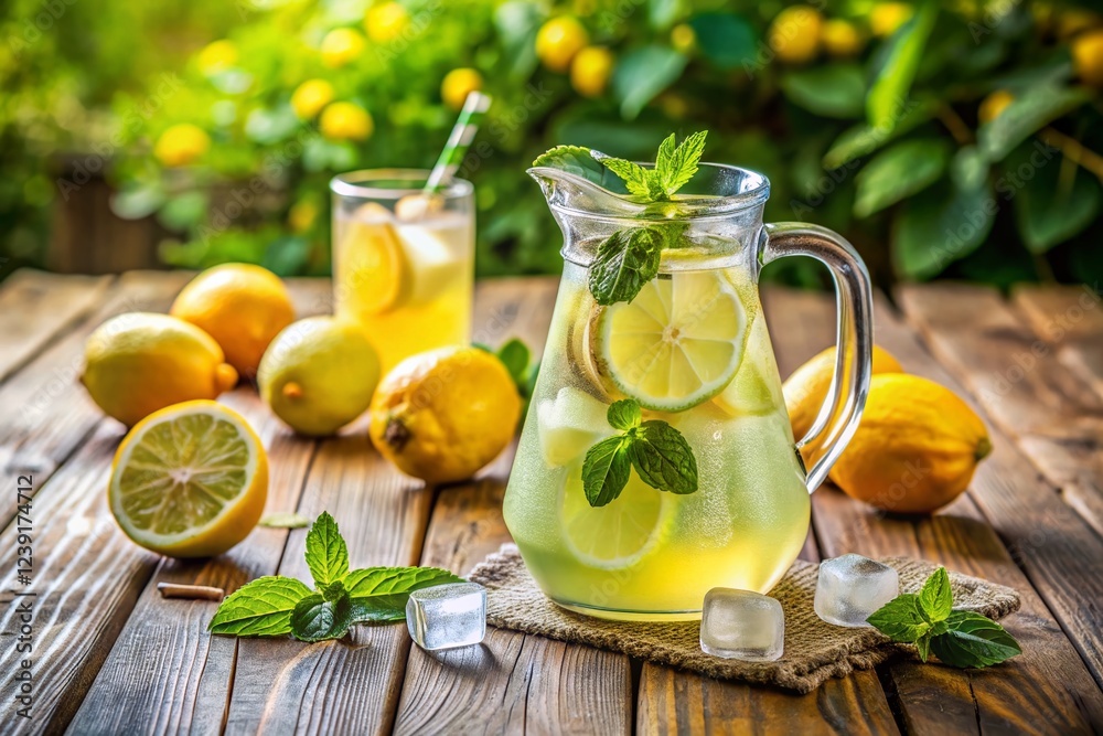 Fototapeta premium Refreshing Homemade Lemonade: Tart & Sweet Summer Recipes