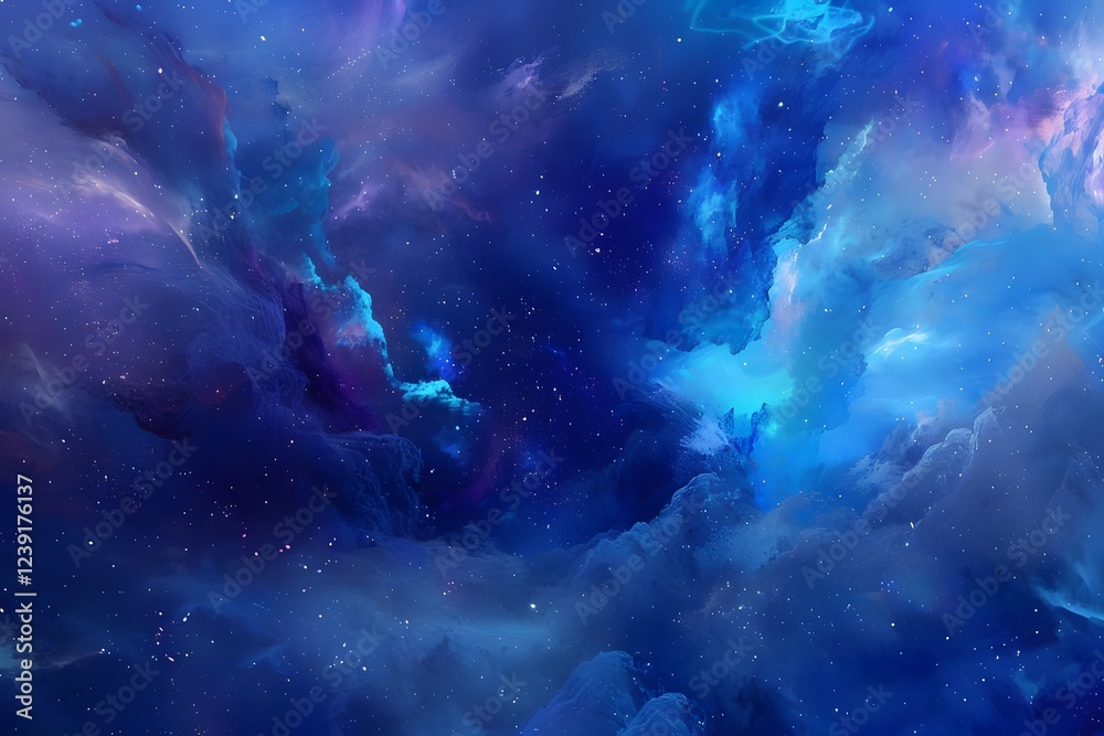 Fototapeta premium celestial enchantment: an ethereal scene of cosmic blues and purples. generative ai