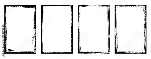 Grunge frame border texture on isolate background. Old grunge frame with dust texture. Texture drawing background