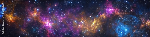 Wallpaper Mural Colorful cosmic nebula with vibrant stars and galactic patterns in deep space Torontodigital.ca