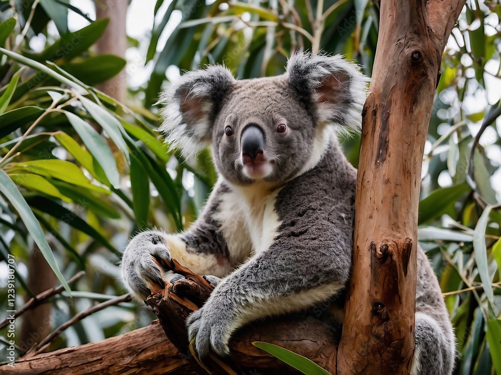 Obraz premium Cute Koala Resting in Eucalyptus Tree Wildlife Photography in Australia