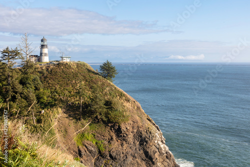 lighthouse on the coast of the sea