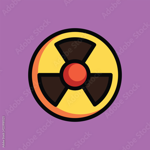 Biohazard, radioactive, nuclear maxim, radiation doodle cartoon, minimalist vector illustration, simple concept, Isolated