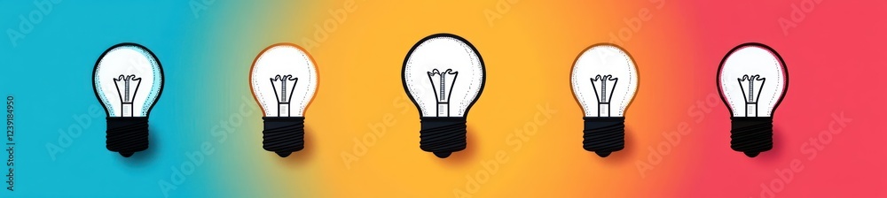 Light Bulb Inspiration Energy Icon Innovation Design Flat Style Light Bulb Inspiration Energy Icon Innovation Design Flat Style