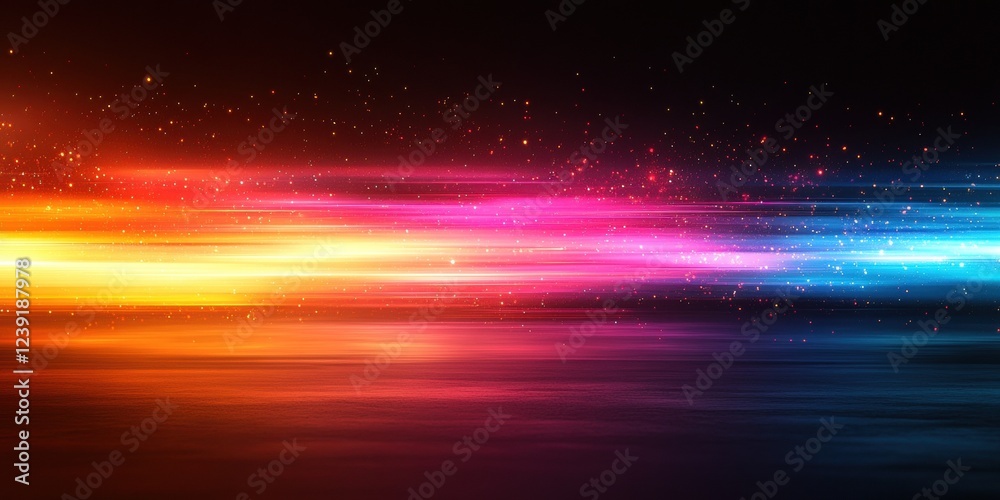 Obraz premium Vibrant light streaks and neon glows creating a dynamic energy flow