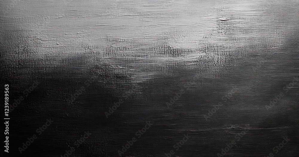 Obraz premium Minimalist Black and White Textured Canvas Fine Brush Strokes Chiaroscuro Dramatic Lighting Abstract Background