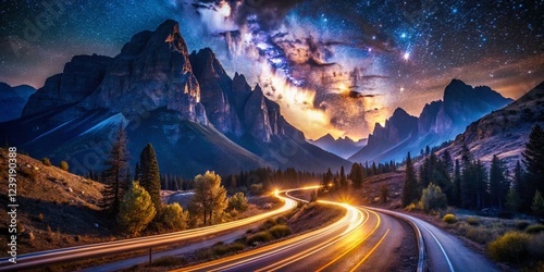 Scenic Road Winding Through Majestic Mountain Ranges