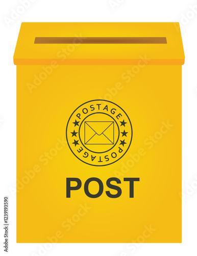 Yellow mail box. vector illustration