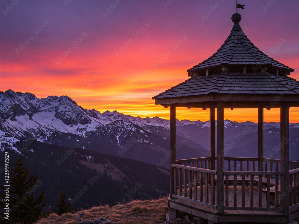 Obraz premium sunset in the mountains