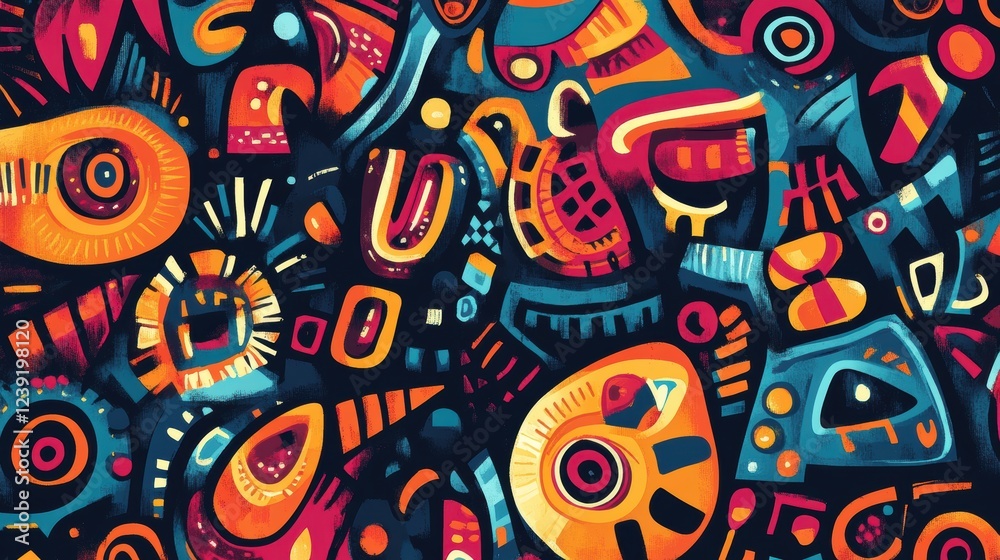 Naklejka premium Abstract Colorful Shapes Pattern Design