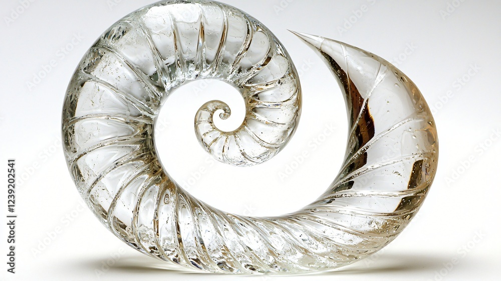 Obraz premium Glass Nautilus Spiral Sculpture