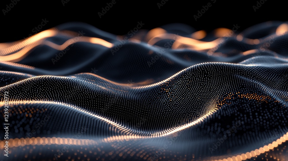 A 3D-rendered representation of binary data streaming across a digital plane, symbolizing big data processing and neural network optimization A 3D-rendered representation of binary data streaming across a digital plane, symbolizing big data processing and neural network optimization