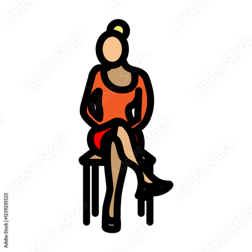 Man Sitting Vector Filled Icon Design