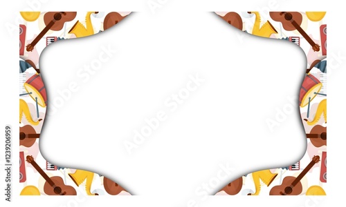 musical instrumental background. presentation and powerpoint design concept with typography space area. hobby, interest, lifestyle, song, singer, sound, and music themes