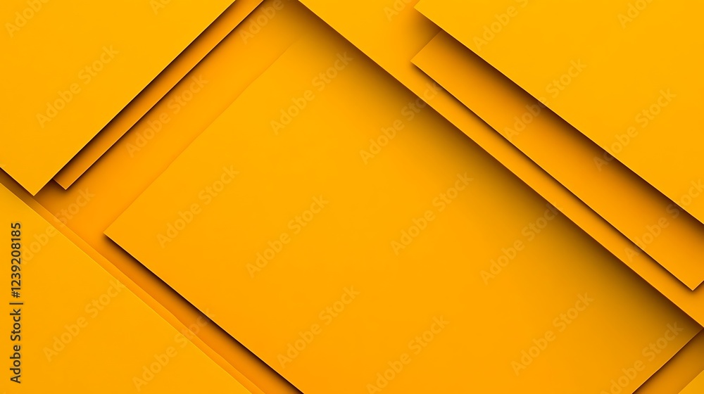 Abstract Yellow Geometric Shapes Overlapping Design