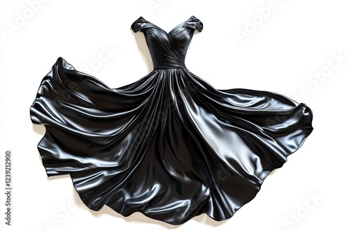 Black dress isolated on white background