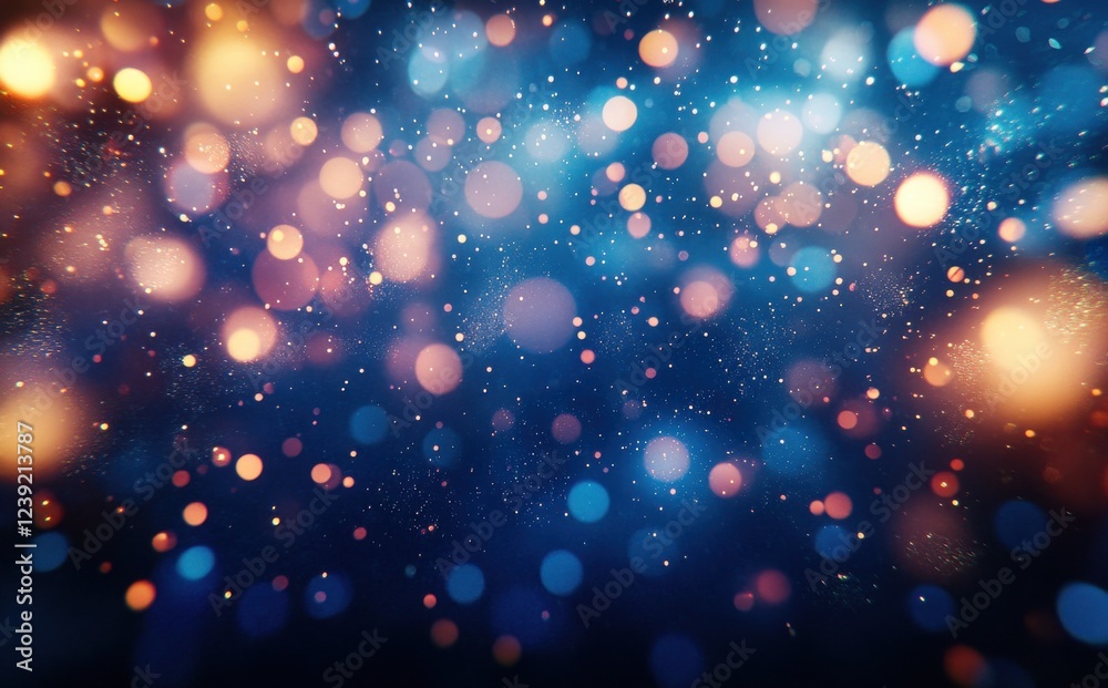 Abstract Background of Colorful Bokeh Lights and Glowing Particles in a Dreamy Blue and Orange Setting for Creative Projects and Digital Art Abstract Background of Colorful Bokeh Lights and Glowing Particles in a Dreamy Blue and Orange Setting for Creative Projects and Digital Art