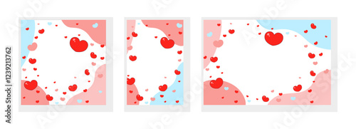 Elegant Heart Frame on a Dreamy Pink and Blue Abstract Background