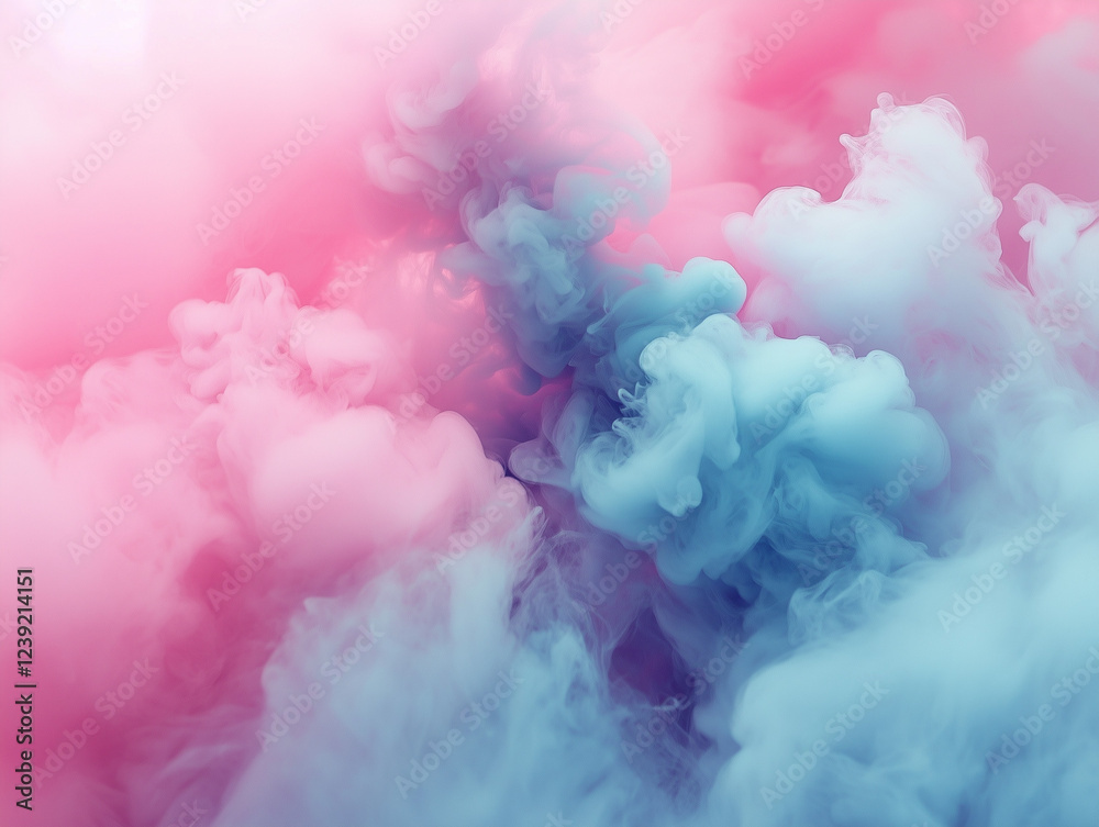 Fototapeta premium Colorful Pink and Blue Smoke Swirls in the Air, Vibrant Abstract Background, Perfect for Artistic Designs, Creative Projects, and Graphic Artwork