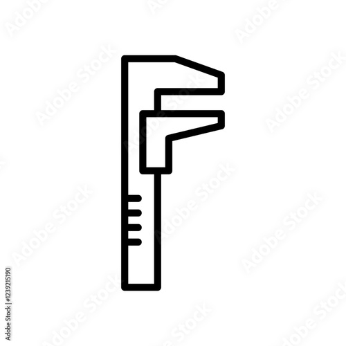 Vernier caliper icon line vector design