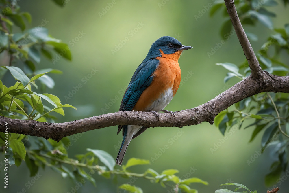 single bird perched on a branch, peaceful and still single bird perched on a branch, peaceful and still