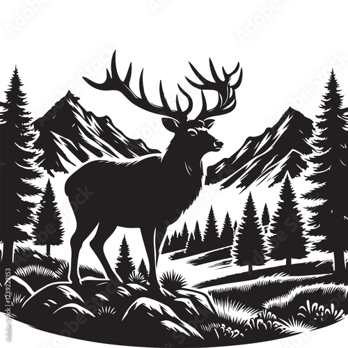 deer in winter forest