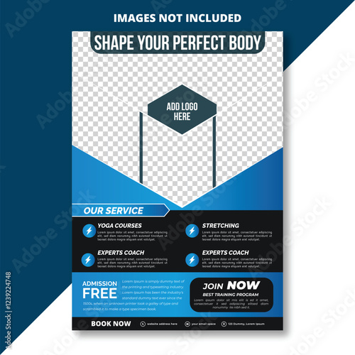 Fitness flyer brochure business creative design concept. Template covers modern layout, poster, magazine. For the advertising business club dance, running event, sport promotion, gym, fitness, sport